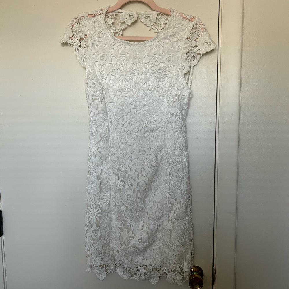 White lace mini dress